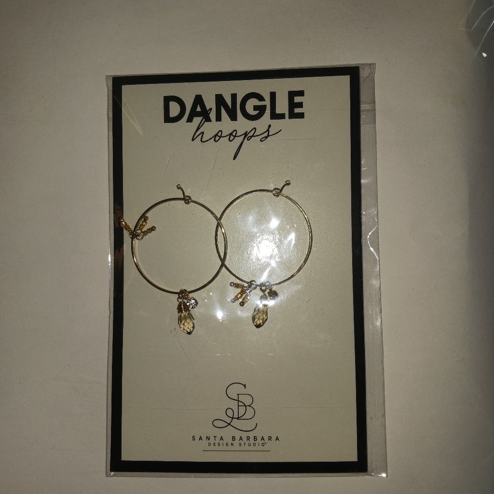 Santa Barbara Design Studio Gold Dangle Hoop Earrings - NWT